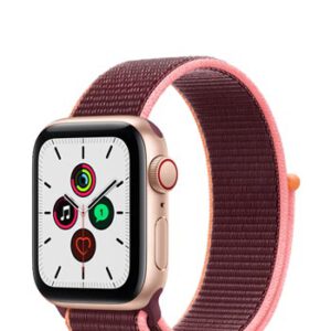 Apple Watch SE Aluminium Cellular Gold, Sport Loop Plum, MYEJ2FD/A, 40mm