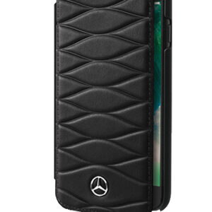 Mercedes-Benz Book Case Genuine Leather Black, Pattern III, für Samsung G955 Galaxy S8 Plus, MEFLBKS8LWHCLBK, Blister