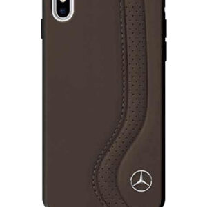 Mercedes-Benz Hard Cover Genuine Leather Walnut Brown, NEW BOW I, für Apple iPhone X, MEHCPXCSPBR, Blister