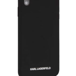 Karl Lagerfeld Silicone Cover Black, Silver Logo, für Apple iPhone XS Max, KLHCI65SLBKS, Blister