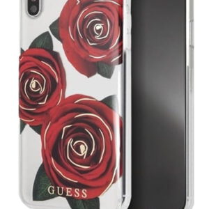 GUESS Hard Cover Flower Desire Tranparent, Red Roses, für Apple iPhone Xs Max, GUHCI65ROSTR, Blister
