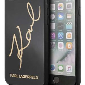 Karl Lagerfeld Hard Cover Signature Glitter Black, für Apple iPhone SE (2020)/8/7, KLHCI8DLKSBK, Blister
