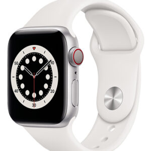 Apple Watch Series 6 Edelstahl Cellular Silver, Sport Band White, M09D3FD/A, 44mm