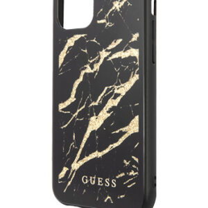 GUESS Hard Cover Marble Glass Black, für Apple iPhone 11, GUHCN61MGGBK, Blister