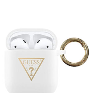 GUESS Cover Silicone Triangle White, für Apple AirPods 1 & 2, GUACA2LSTLWH, Blister