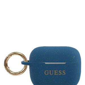 GUESS Cover Silicone Glitter Blue, für Apple AirPods Pro, GUACAPSILGLBL, Blister
