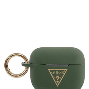 GUESS Cover Silicone Triangle Khaki, für Apple AirPods Pro, GUACAPLSTLKA, Blister