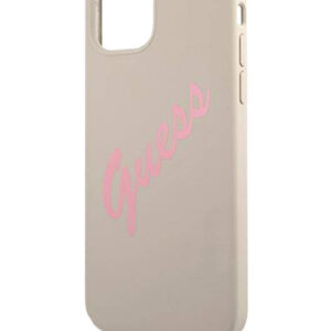 GUESS Hard Cover Silicone Vintage Grey/Pink, für Apple iPhone 12 / 12 Pro, GUHCP12MLSVSGP, Blister