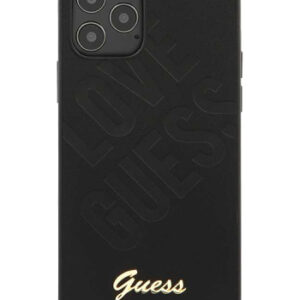 GUESS Hard Cover Iridescent Love Black, für Apple iPhone 12 / 12 Pro, GUHCP12MPUILGBK, Blister