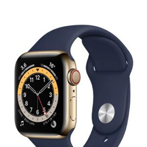 Apple Watch Series 6 Edelstahl Cellular Gold, Sportarmband Deep Navy, MJXM3FD/A, 44mm
