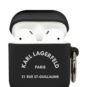 Karl Lagerfeld Cover Silicone RSG Black, für Apple AirPods 1/2, KLACA2SILRSGBK, Blister