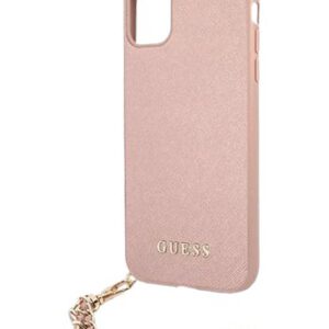 GUESS Hard Cover Saffiano Gold Chain Pink, für Apple iPhone 11, GUHCN61SASGPI, Blister