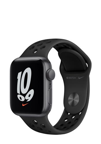 Apple Watch SE Nike Aluminium GPS Space Grey, Sportarmband anthracite/black, MKQ33FD/A, 40mm