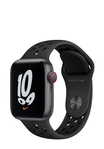 Apple Watch SE Nike Aluminium Cellular + GPS Space Grey, Sportarmband anthracite/black, MKR53FD/A, 40mm