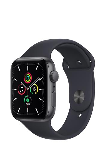 Apple Watch SE Aluminium GPS Space Grey, Sportarmband Midnight, MKQ63FD/A, 44mm