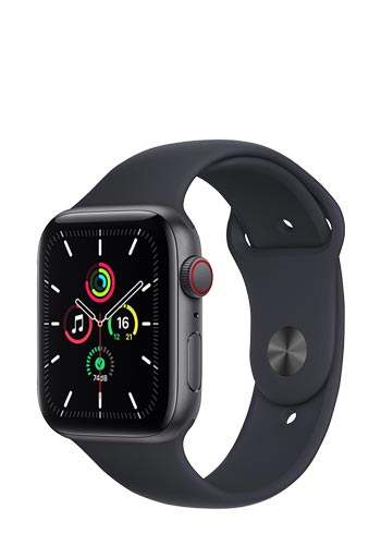 Apple Watch SE Aluminium Cellular + GPS Space Grey, Sportarmband Midnight, MKT33FD/A, 44mm