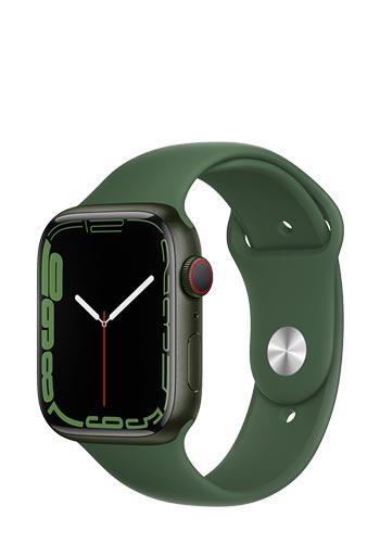Apple Watch Series 7 Aluminium GPS + Cellular Green, Sportarmband Clover, MKJR3FD/A, 45mm