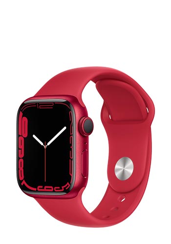 Apple Watch Series 7 Aluminium GPS Red, Sportarmband Red, MKN23FD/A, 41mm