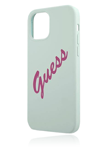 GUESS Hard Cover Silicone Vintage Fuchsia Blue, für Apple iPhone 12 / 12 Pro, GUHCP12MLSVSBF, Blister