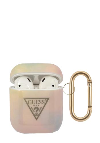 GUESS TPU Cover Tie & Dye Pink, für Apple Airpods 1 & 2, GUACA2TPUMCGG01, Blister