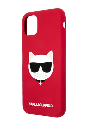 Karl Lagerfeld Cover SIlicone Choupette Head Red, für Apple iPhone 11, KLHCN61SLCHRE, Blister