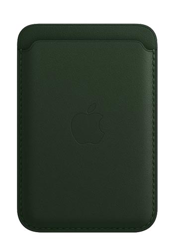 Apple Leather Wallet MagSafe Black Green, für iPhone, MM0X3ZM/A