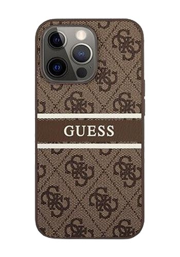 GUESS Hard Cover 4G Printed Stripe Brown, for Apple iPhone 13 Pro, GUHCP13L4GDBR