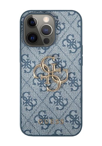 GUESS Hard Cover 4G Big Metal Logo Blue, for iPhone 13 Pro, GUHCP13L4GMGBL