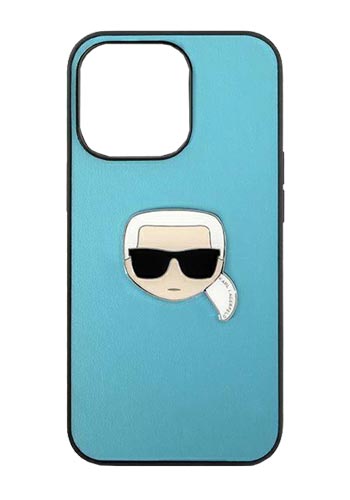 Karl Lagerfeld Hard Cover Karl Head Blue, for iPhone 13 Pro Max, KLHCP13XPKMB