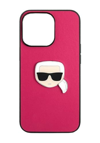 Karl Lagerfeld Hard Cover Karl Head Pink, for iPhone 13 Pro Max, KLHCP13XPKMP