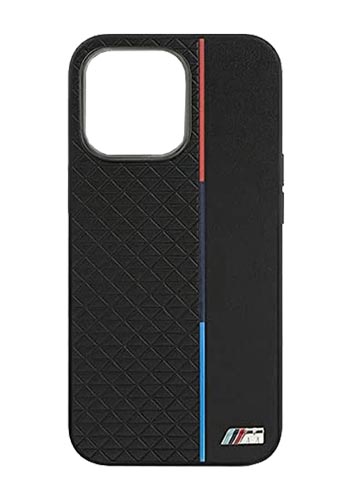BMW Hard Cover Triangles Tricolor Black, M Case für Apple iPhone 13 mini, BMHCP13STRTBK, Blister