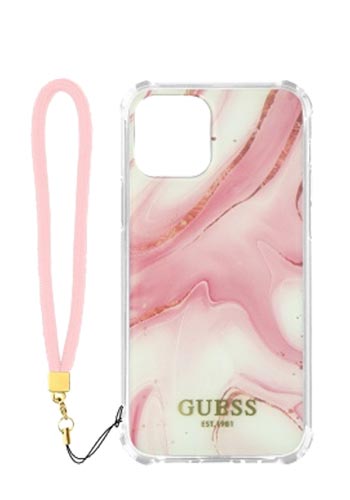GUESS TPU Case Marble Pink, für Apple iPhone 12 Pro Max, GUHCP12LKSMAPI, Blister