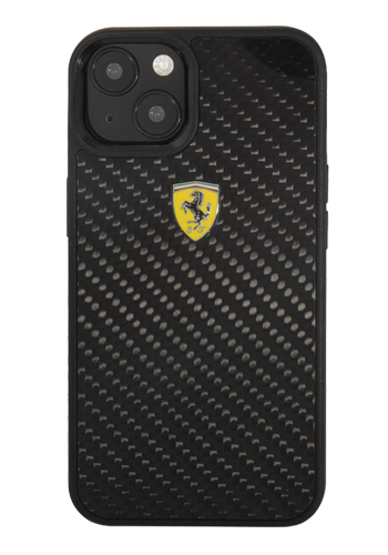 Ferrari Hard Cover Real Carbon Black, On Track, für Apple iPhone 13, FEHCP13MFCABK, Blister