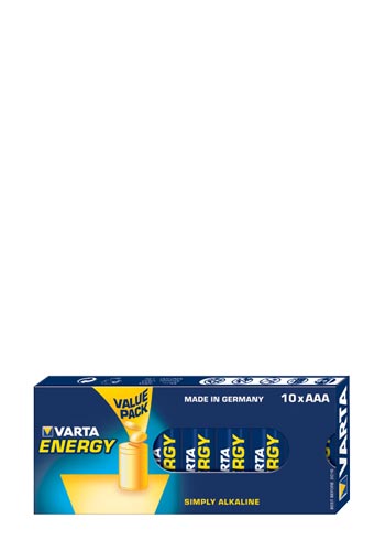 Varta Batterie Alkaline, Micro, AAA, LR03, 1.5V, Energy, Retail Box (10-Pack)
