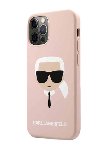 Karl Lagerfeld Hard Cover Karl Head Silicone Pink, for iPhone 12 Pro Max, KLHCP12LSLKHLP