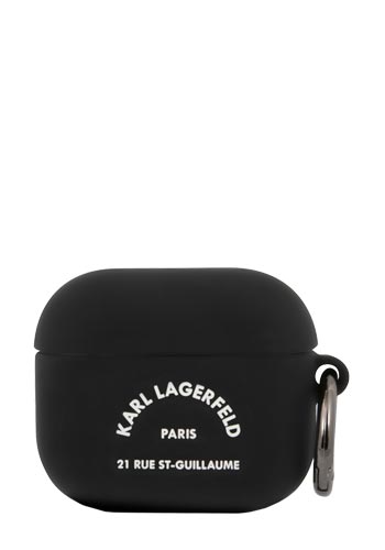 Karl Lagerfeld Cover Rue St Guillaume Black, for Airpods 3, KLACA3SILRSGBK