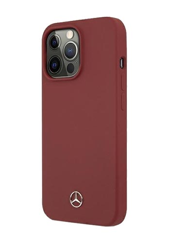Mercedes-Benz Hard Cover Silicone Red, für Apple iPhone 13 Pro, MEHCP13LSILRE