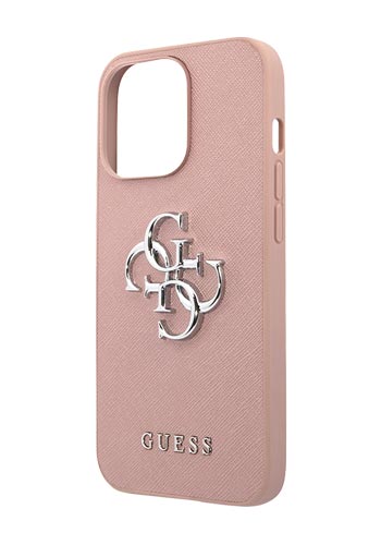 GUESS Hard Cover Saffiano 4G Big Metal Logo Pink, for iPhone 13 Pro Max, GUHCP13XSA4GSPI
