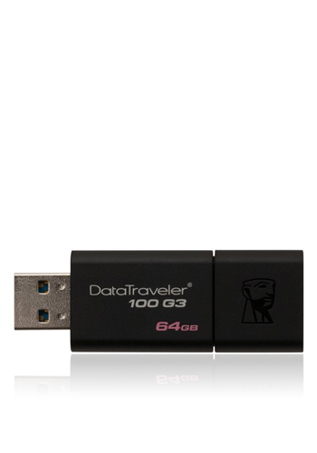 Kingston USB-Stick 3.0 64GB, Black, Data Traveller 100 G3, Blister