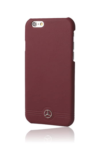 Mercedes-Benz Hard Cover Leather Front Grill Red, Pure Line für Apple iPhone 6 Plus/6s Plus, MEHCP6LEMSRE, Blister