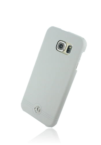 Mercedes-Benz Hard Cover Leather Front Grill Grey, Pure Line für Samsung G920F Galaxy S6, MEHCS6EMSGR, Blister