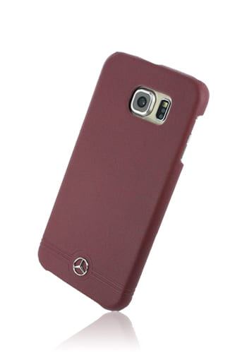 Mercedes-Benz Hard Cover Leather Front Grill Red, Pure Line für Samsung G920F Galaxy S6, MEHCS6EMSRE, Blister
