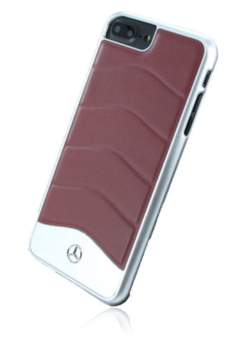 Mercedes-Benz Hard Cover Leather Aluminium Classic Red, Wave III Line, für iPhone 8 Plus/7 Plus, MEHCP7LCUSRE, Blister