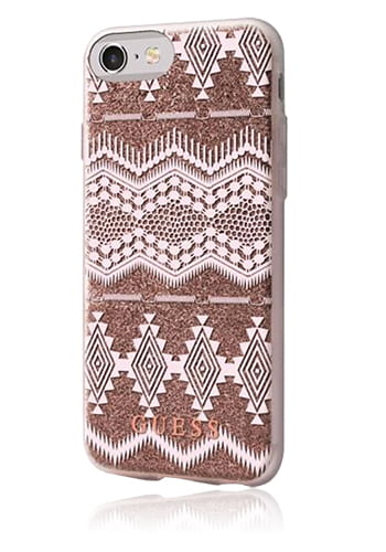 GUESS Soft Cover 3D Effect Aztec Tribal Taupe, für Apple iPhone SE 2020/8/7/6s/6, GUHCP7TGTA, Blister