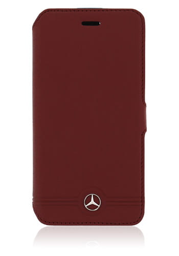Mercedes-Benz Book Case Leather Front Grill Red, Pure Line für Samsung Galaxy S6, MEFLBKS6EMSRE, Blister