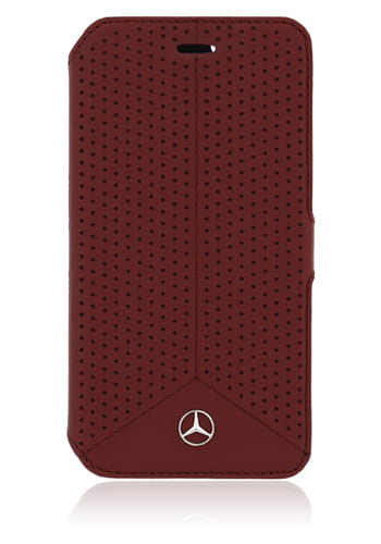 Mercedes-Benz Book Case Leather Perforated Red, Pure Line für Samsung G920 Galaxy S6, MEFLBKS6PERE, Blister