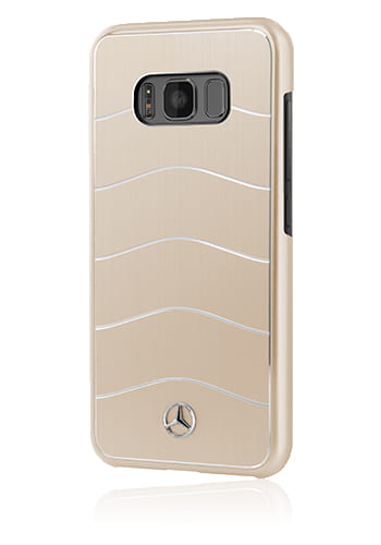 Mercedes-Benz Hard Cover Brushed Aluminium Gold, Wave VIII Line, für Samsung G950F Galaxy S8, MEHCS8CUSALGO, Blister