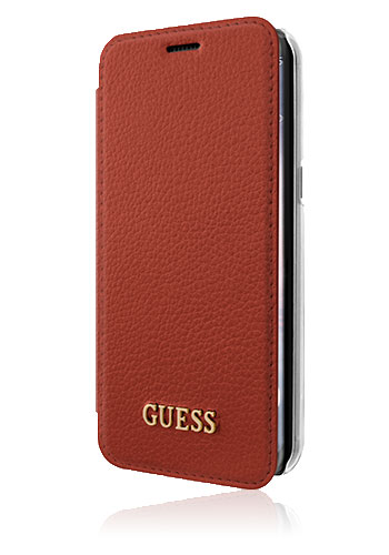 GUESS Book Case Iridescent Scarlet Red, für Samsung G955 Galaxy S8 Plus, GUFLBKS8LIGLTRE, Blister