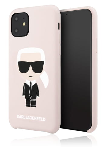 Karl Lagerfeld Cover Silicone Iconic Pink, für Apple iPhone 11, KLHCN61SLFKPI, Blister