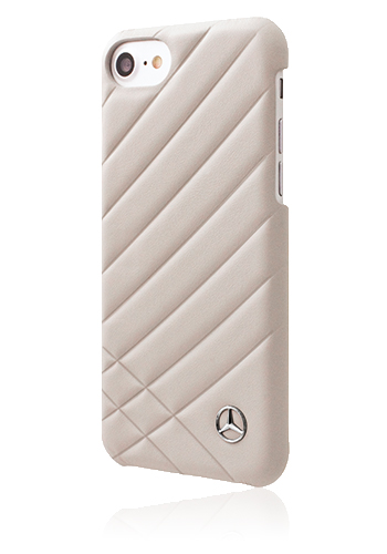 Mercedes-Benz Hard Cover Genuine Leather Crystal Grey, Pattern II, für Apple iPhone 8/7/6s/6, MEHCP7CLIGR, Blister